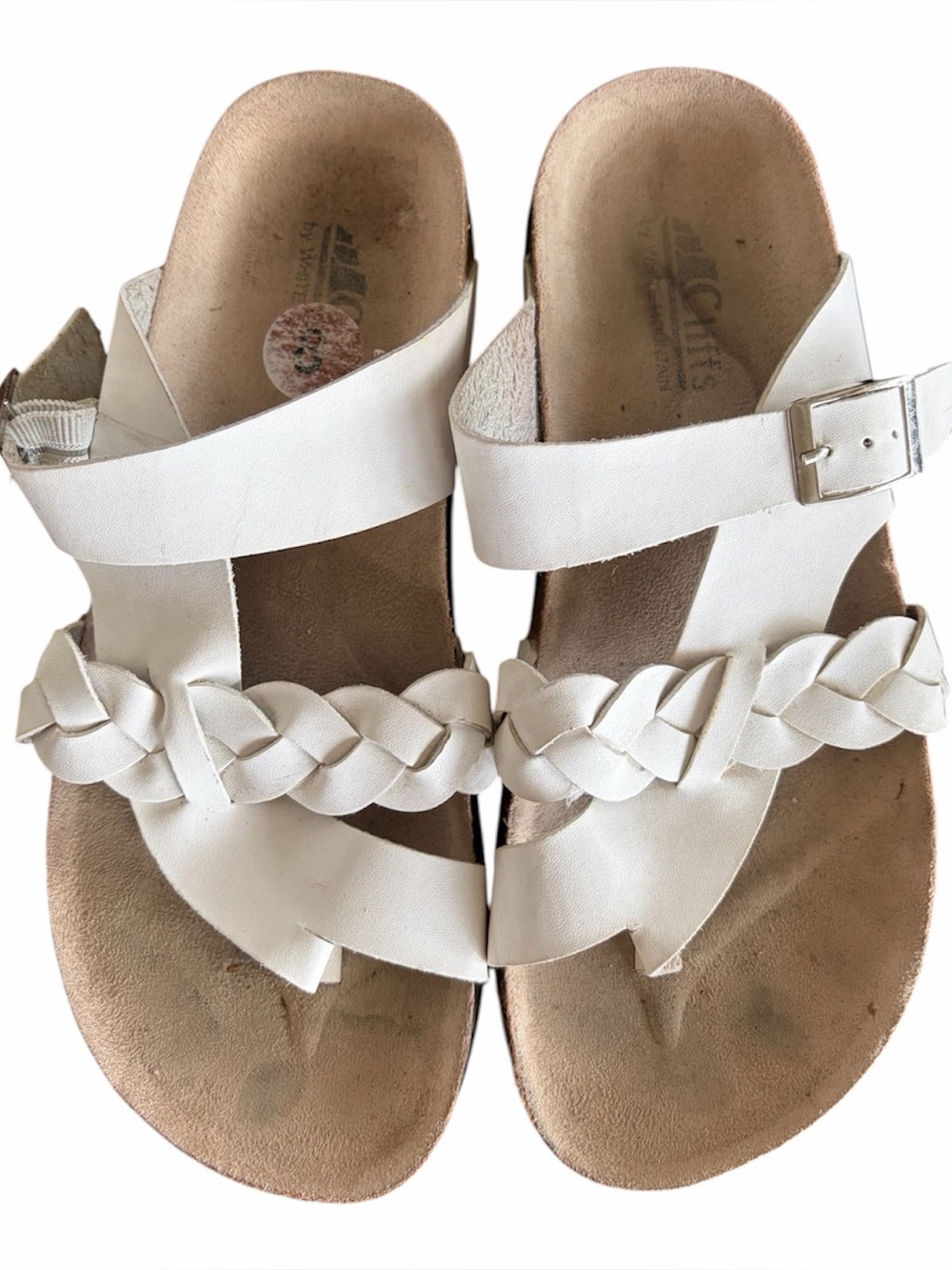 Cliffs White Mountain Leather Hazy Slide Sandals Size 8